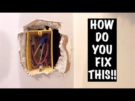 fill a hole left by a junction box in drywall|electrical drywall repair.